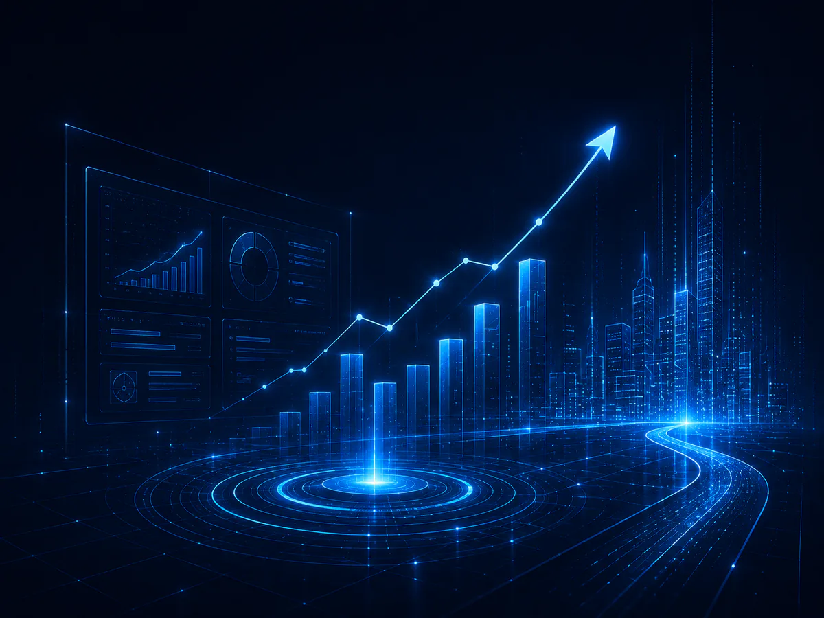 مؤشرات نمو رقمية تمثل الاستشارات التقنية وتطوير الأعمال